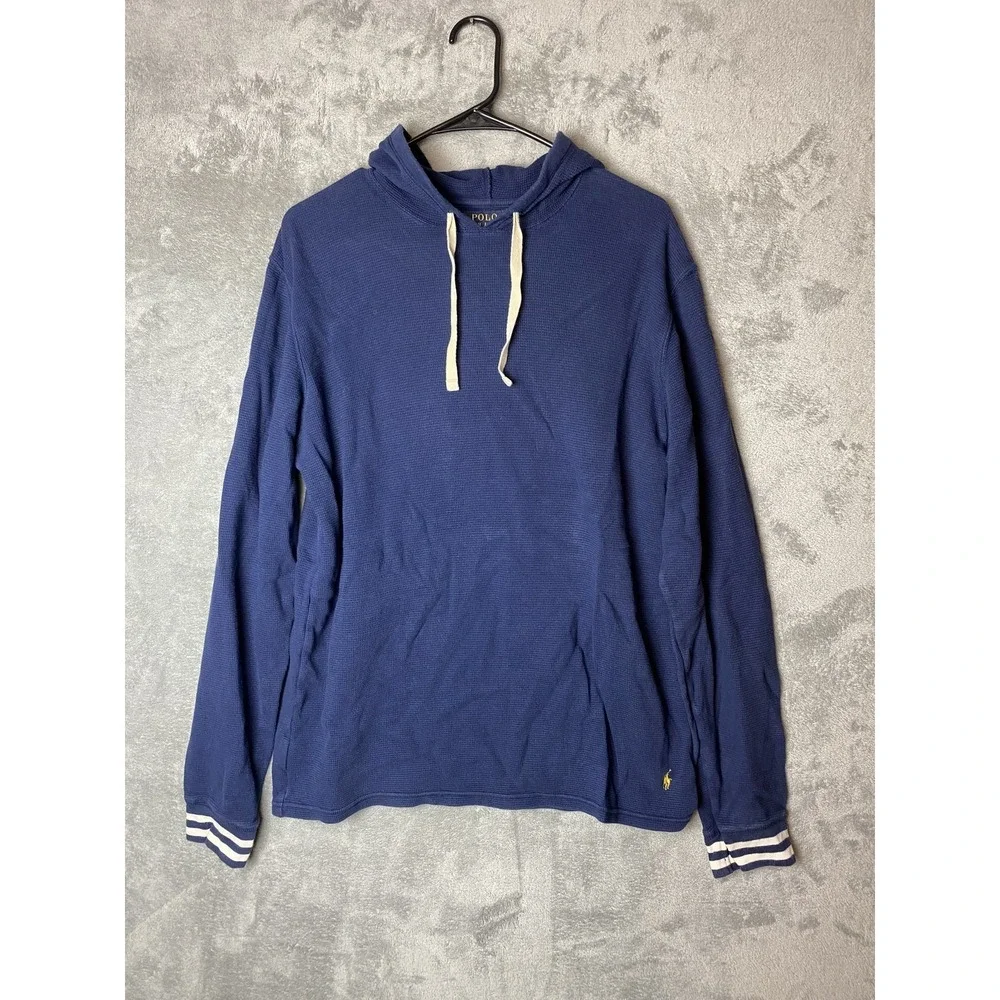 Polo Ralph Lauren Mens M Hoodie Blue Cotton Long Sleeve Casual